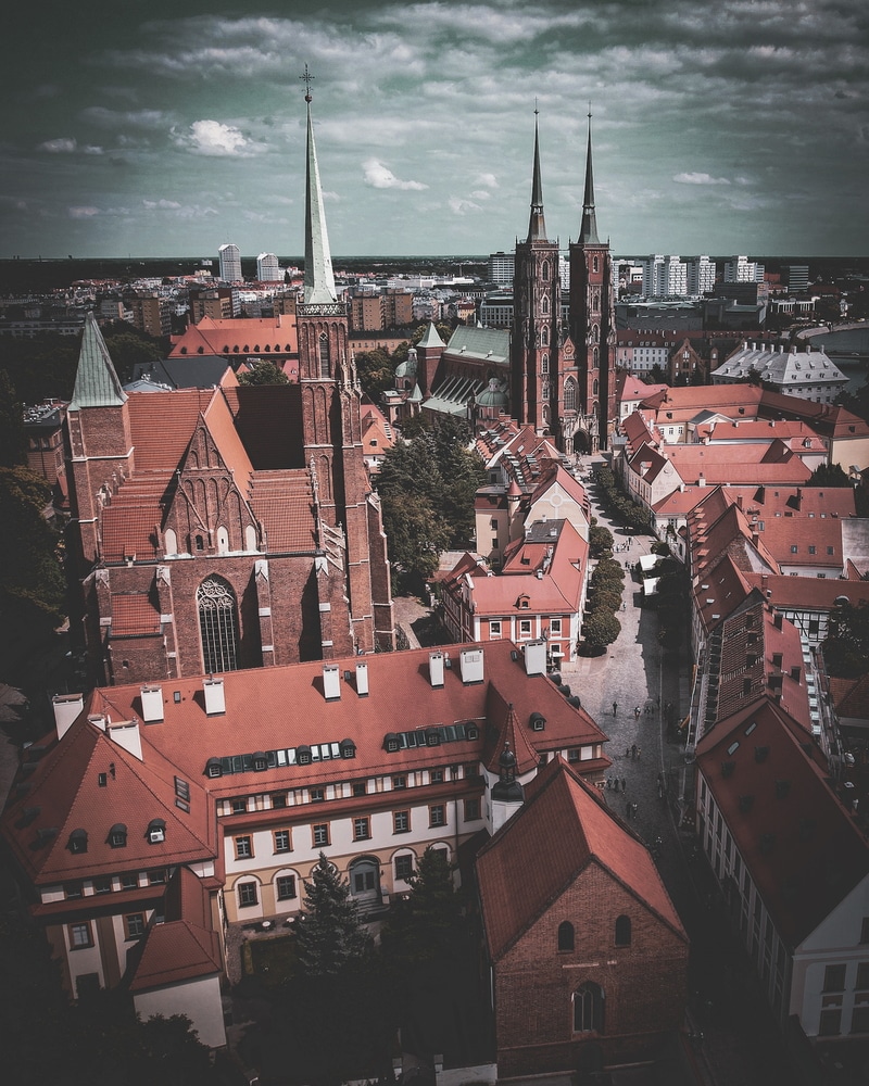 Zdjęcie z drona Wrocław - Ostrów Tumski